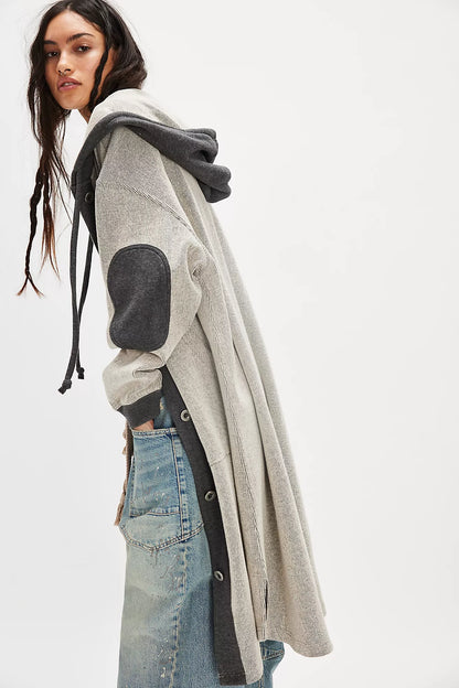 Tomorrows Sweatshirt Cardigan in Dark Grey by Free People