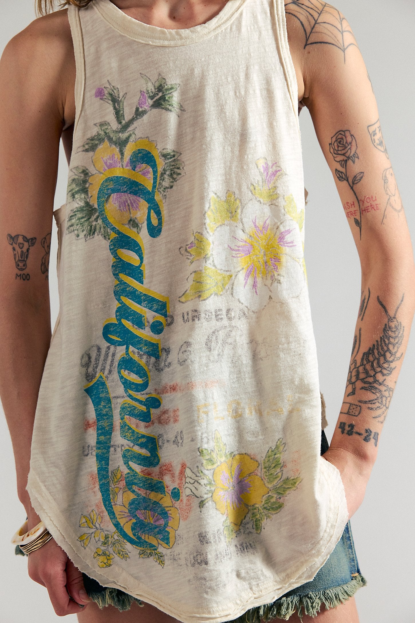 Rosie Graphic Tank in Tofu by Free People