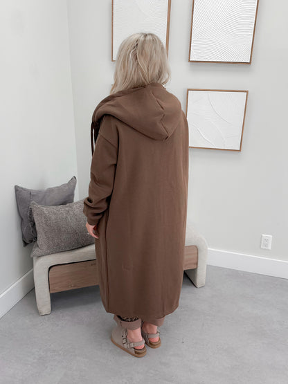 Harmony Hooded Cardigan in Brown