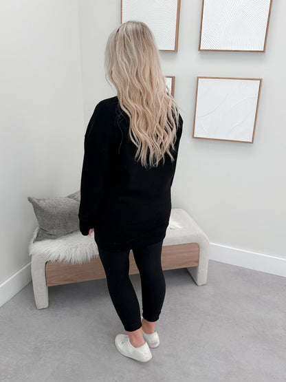 Brooke Pullover Dress in Black