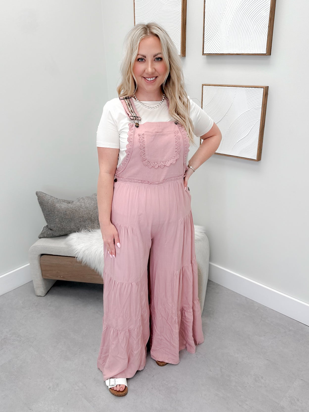 Darci Overalls in Rose