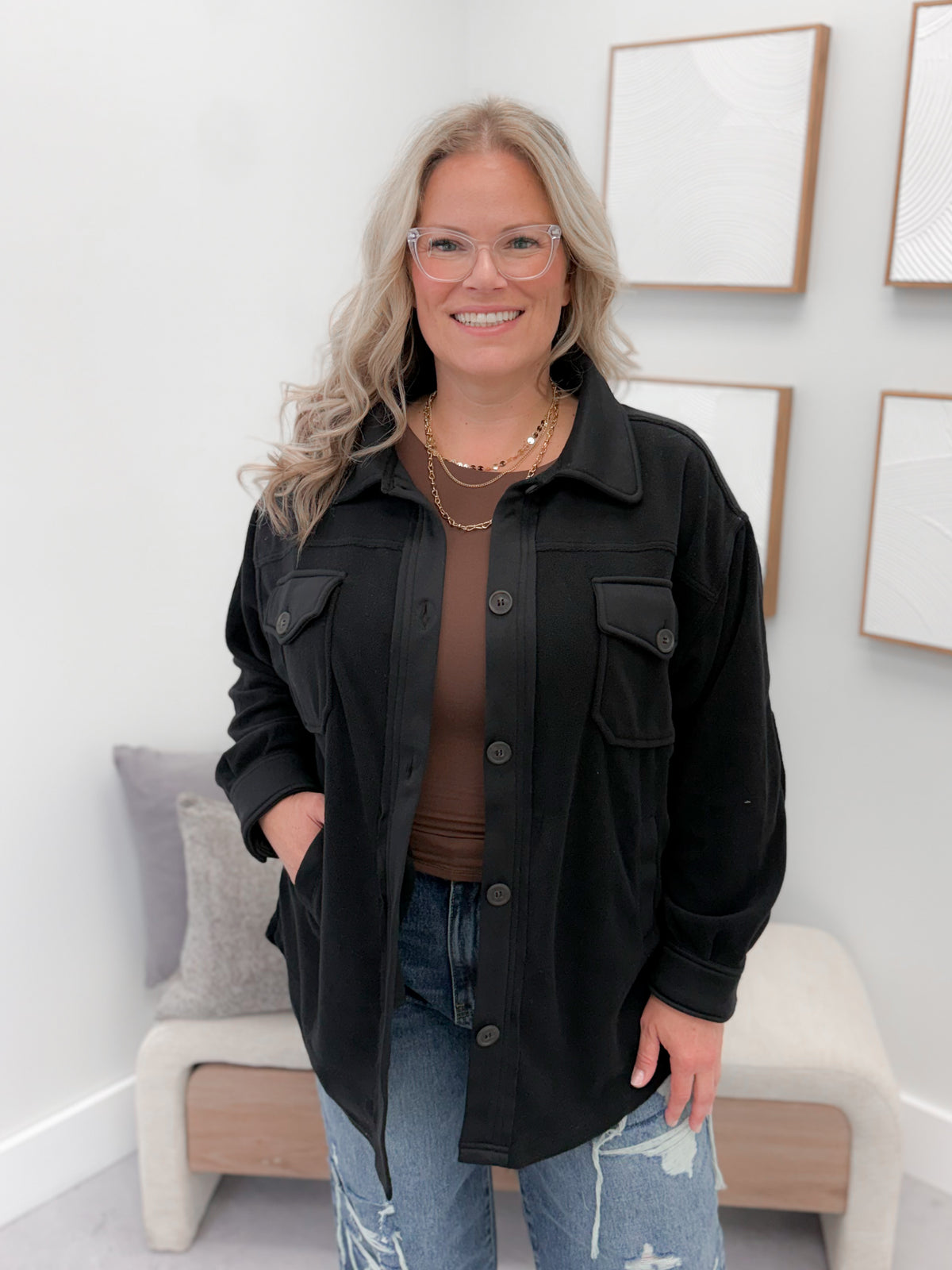 Vesta Shacket in Black