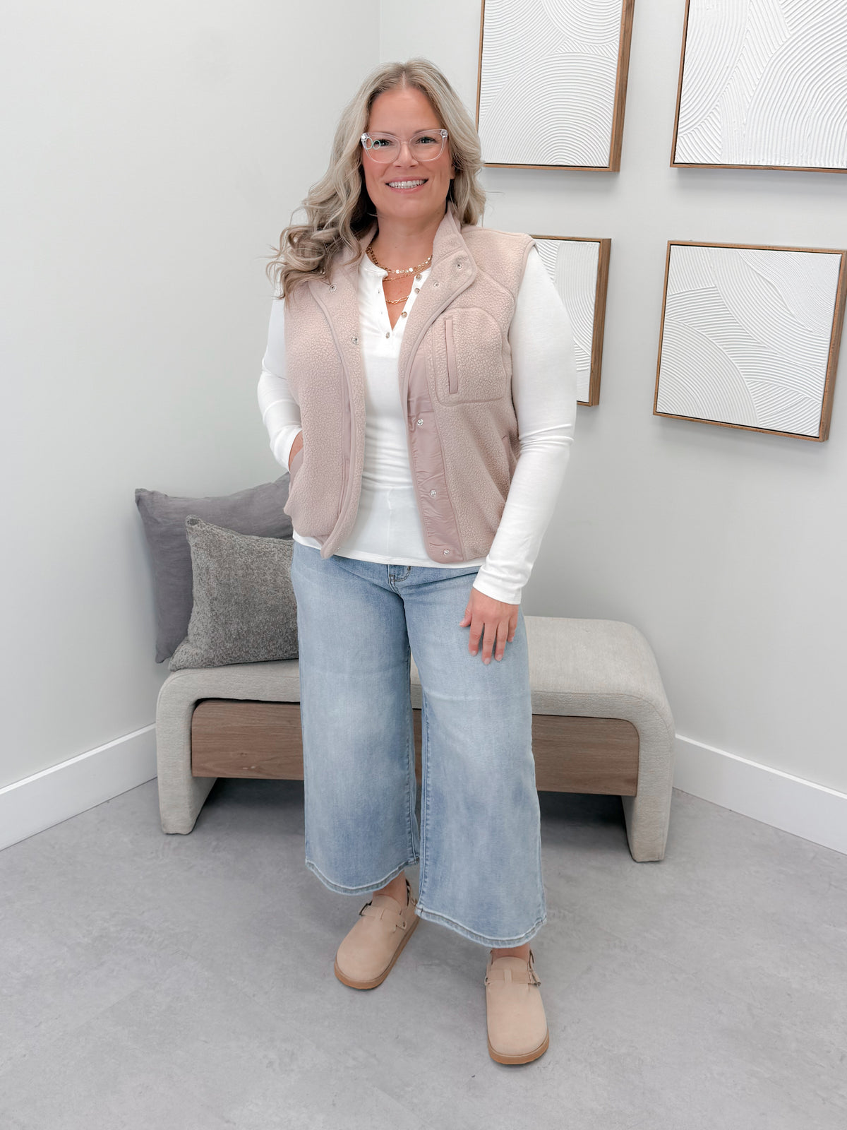 Blairmore Fleece Vest in Blush