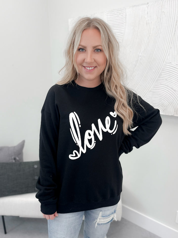 Love Puffed Pullover in Black by Ash + Antler