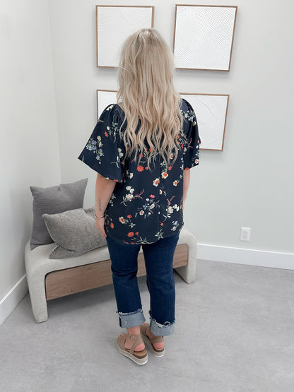 Macey Blouse in Navy