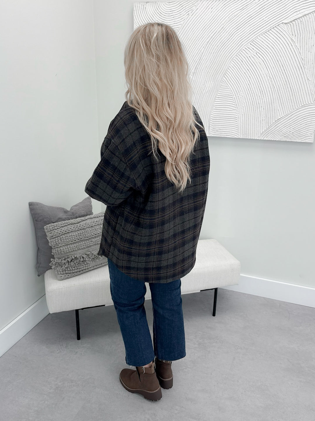 Inverness Plaid Jacket in Charcoal
