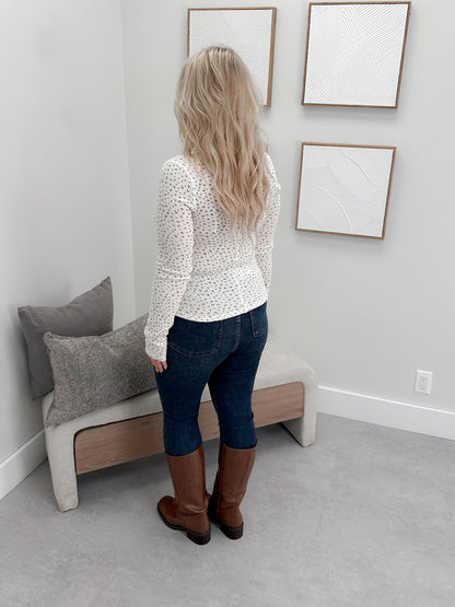 Bella Ribbed Long Sleeve in Cream
