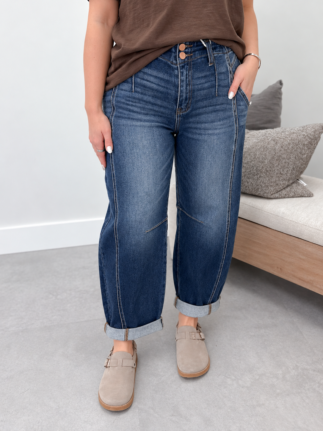 Jovie Barrel Roll Up High Rise Jeans by Risen