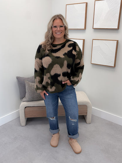 Carly Camo Sweater