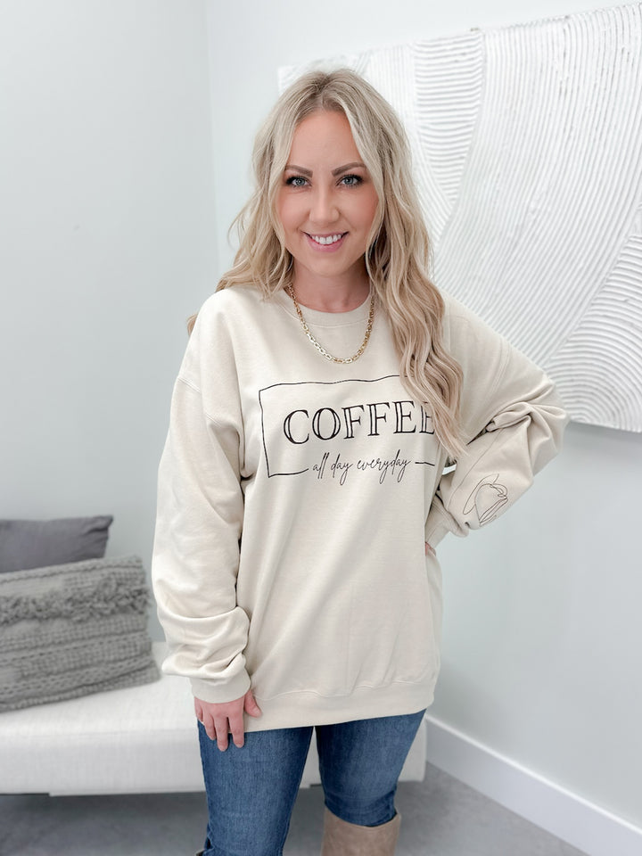 Coffee All Day Pullover in Latte by Ash + Antler