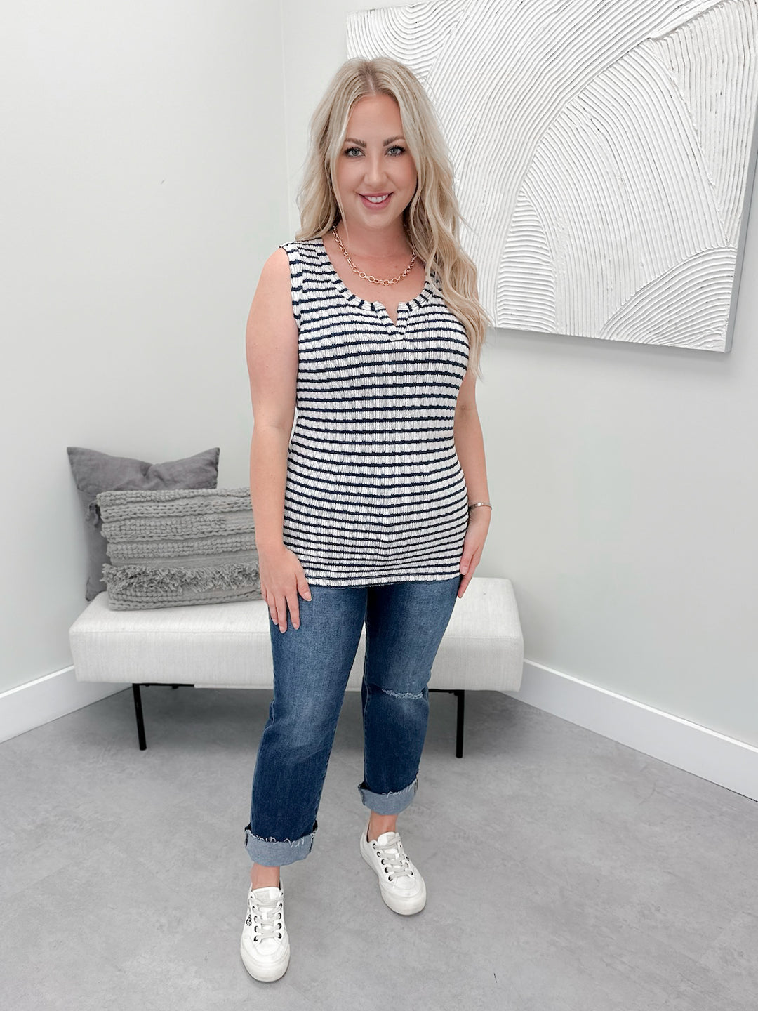 Harper Tank in Navy