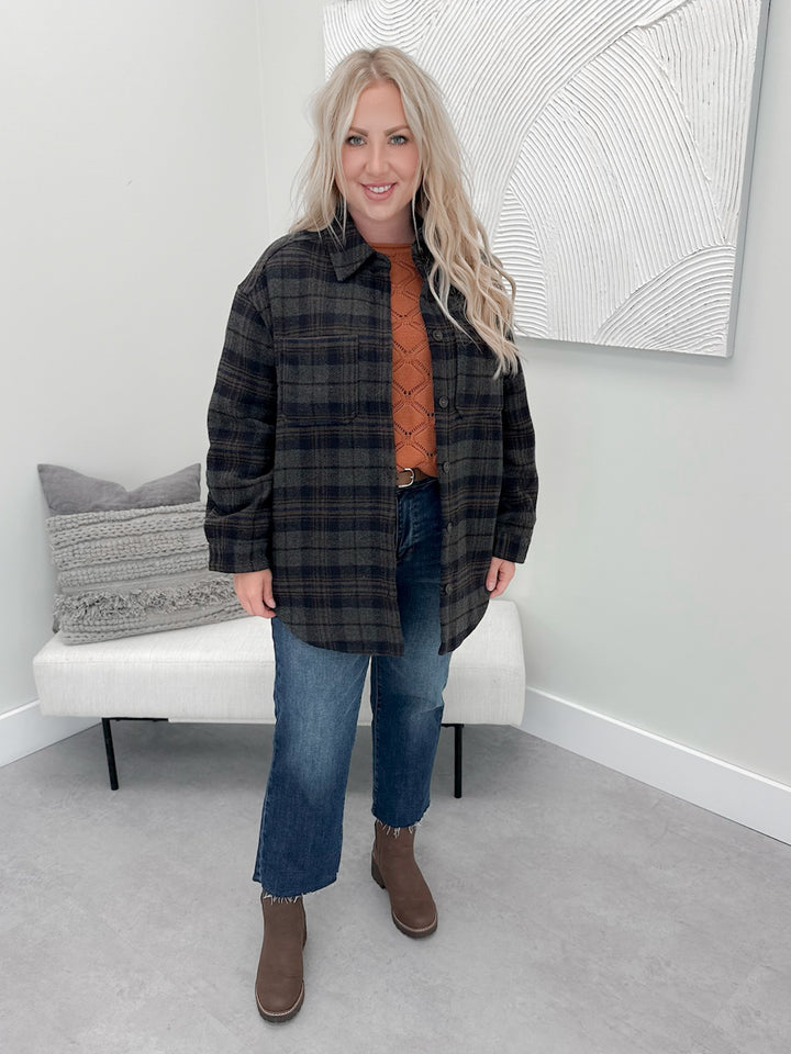 Inverness Plaid Jacket in Charcoal