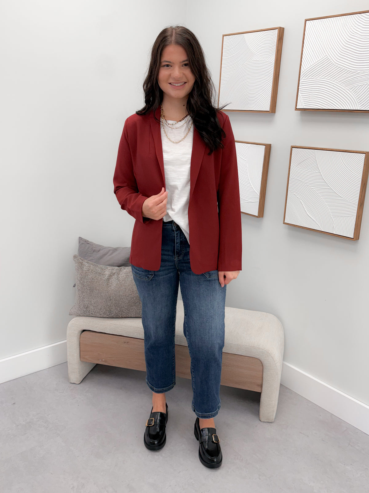 Ayden Blazer in Burgundy