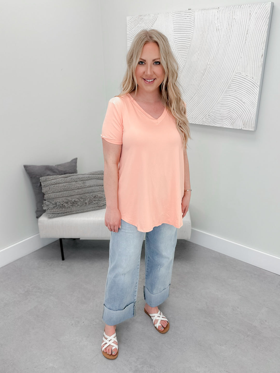 Buttery Basic Tee in Peach