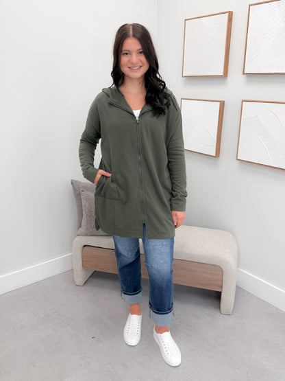 221 Full Zip Hoodie in Olive