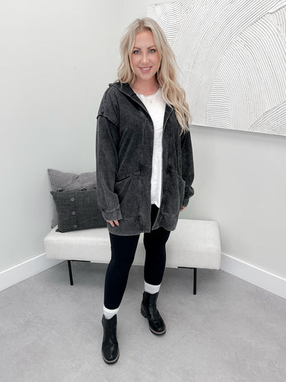 Faye Cardigan in Acid Black - Small