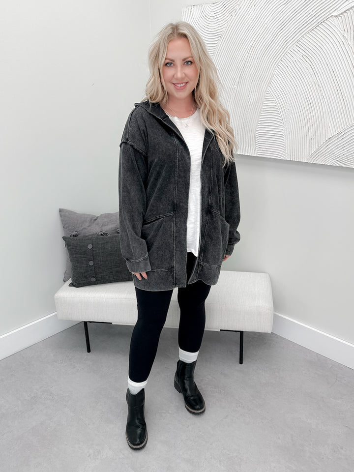 Faye Cardigan in Acid Black