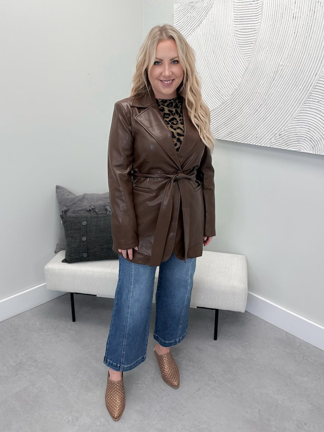 Mccoy Blazer Jacket in Brown