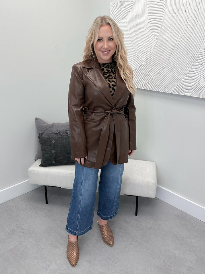 Mccoy Blazer Jacket in Brown