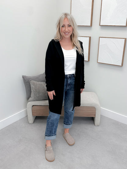 726 Hooded Cardigan in Black by Twenty Nine the Label