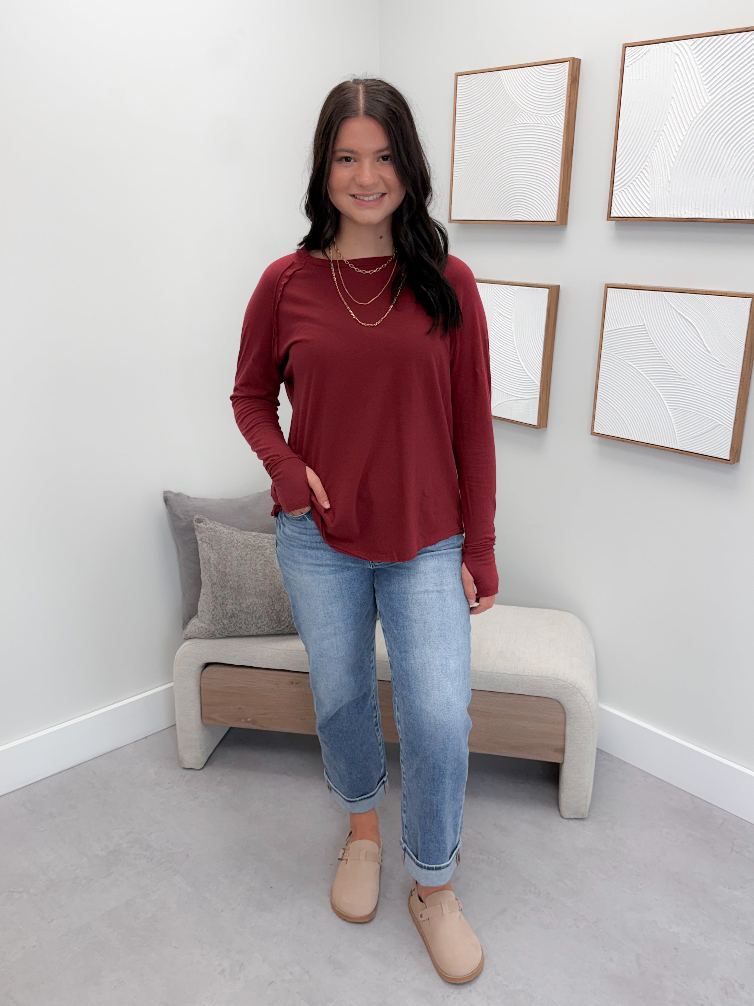Harlyn Long Sleeve in Cabernet