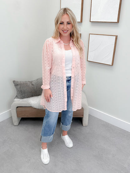 Arabella Lace Button Up Long Shirt
