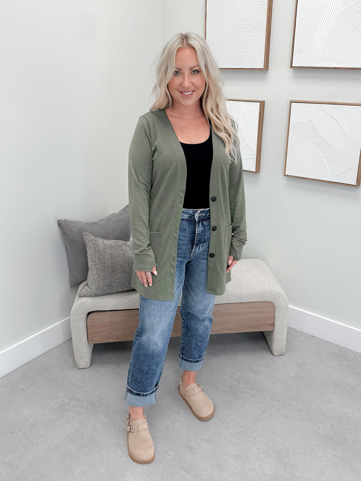 Cori Cardigan in Olive