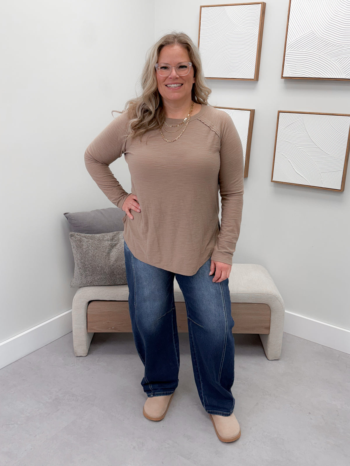 Amalia Long Sleeve in Ash Mocha