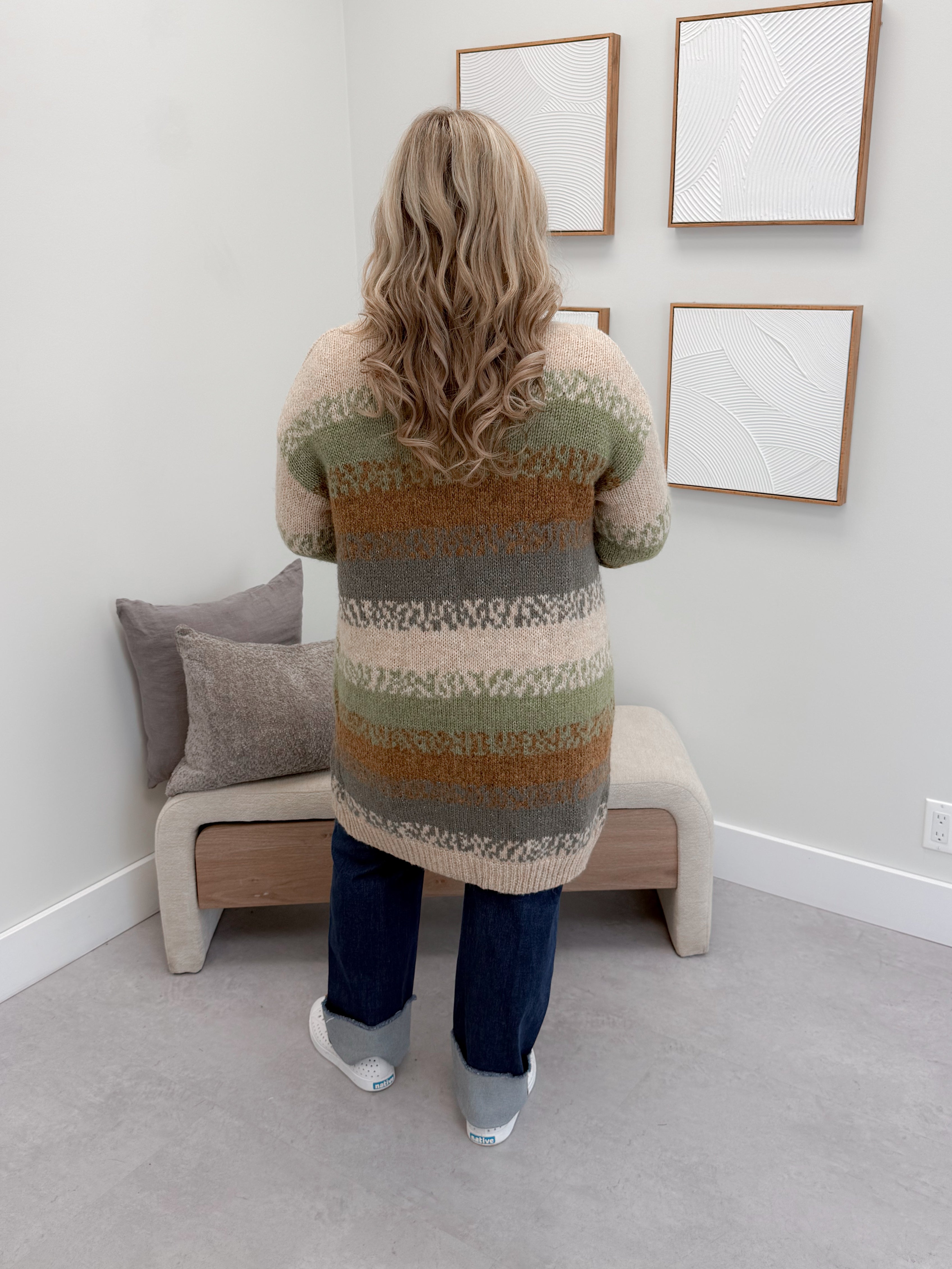 Newport Cardigan in Earthy Olive