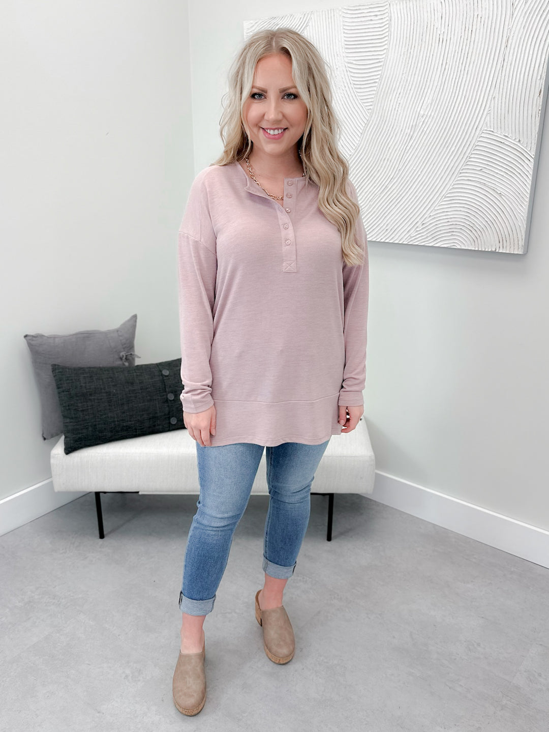 Lilah Long Sleeve in Dusty Mauve - L/O Small