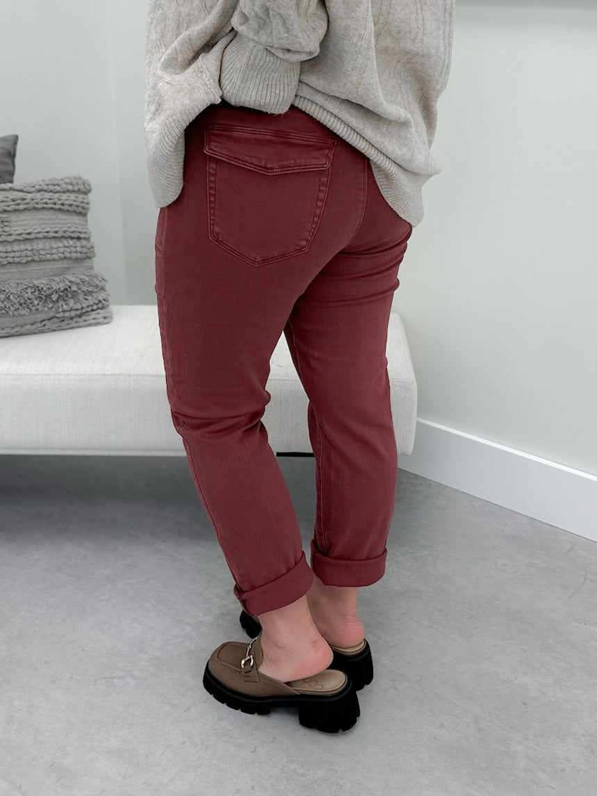Irie Jeans in Burgundy by Judy Blue