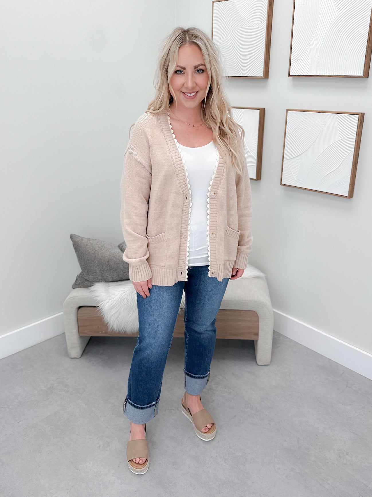 Kiera Cardigan in Cloud Pink