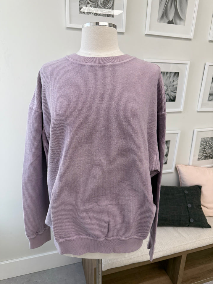 Eden Ribbed Pullover in Lavender