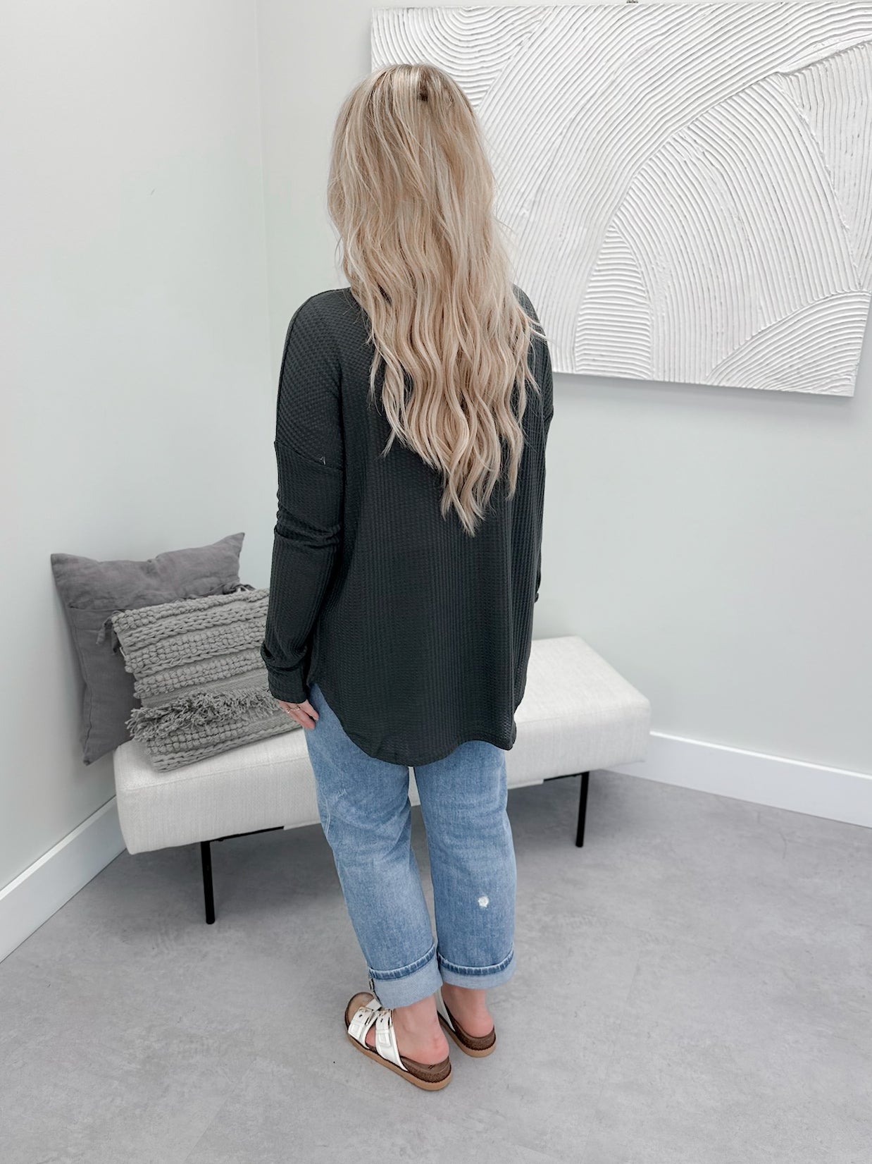 Waffle 2 in 1 Top in Pebble – Ash and Antler