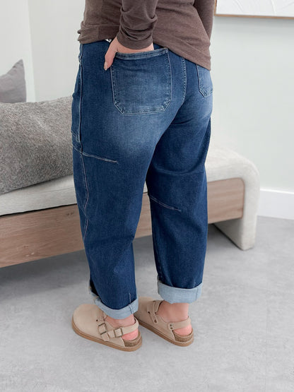 Maxwell Cargo Barrel High Rise Jeans by Risen