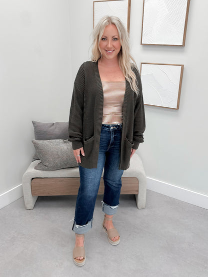 Mia Cardigan in Olive