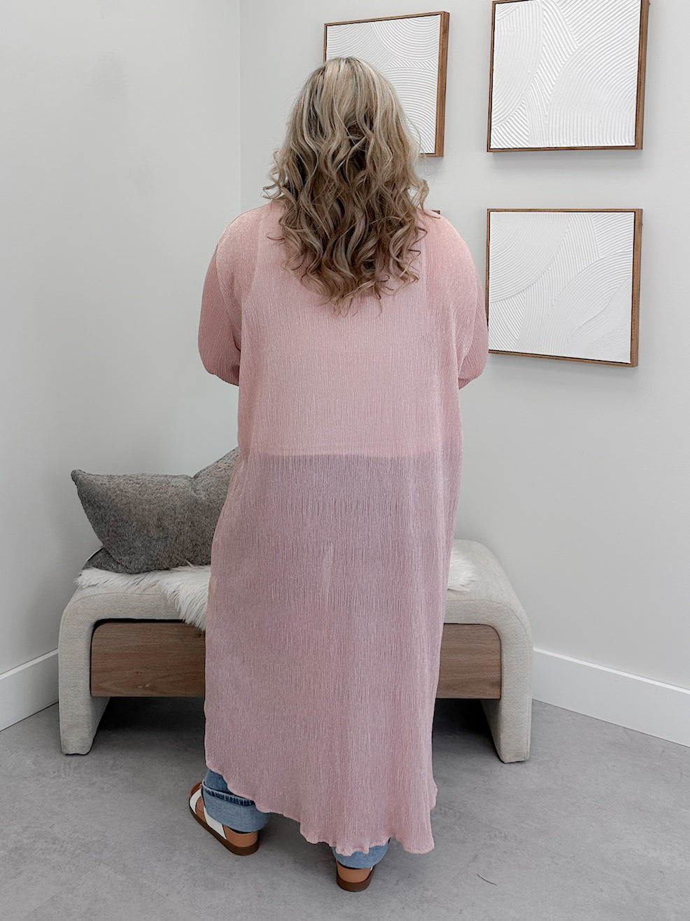 Zada Sheer Cardigan in Rose