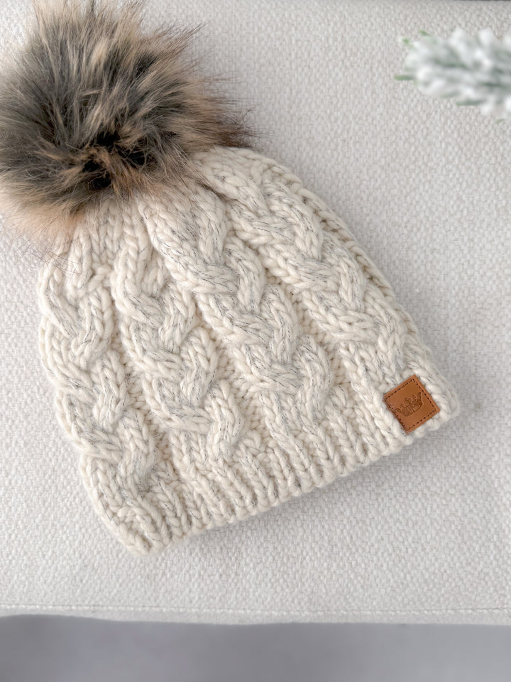 Cable Knit Pom Pom Toque