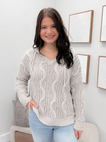 Jace Hooded Sweater in Grey MIst
