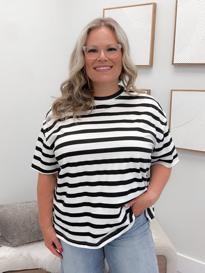 Boyfriend Tee in Seeing Stripes by Ampersand Avenue