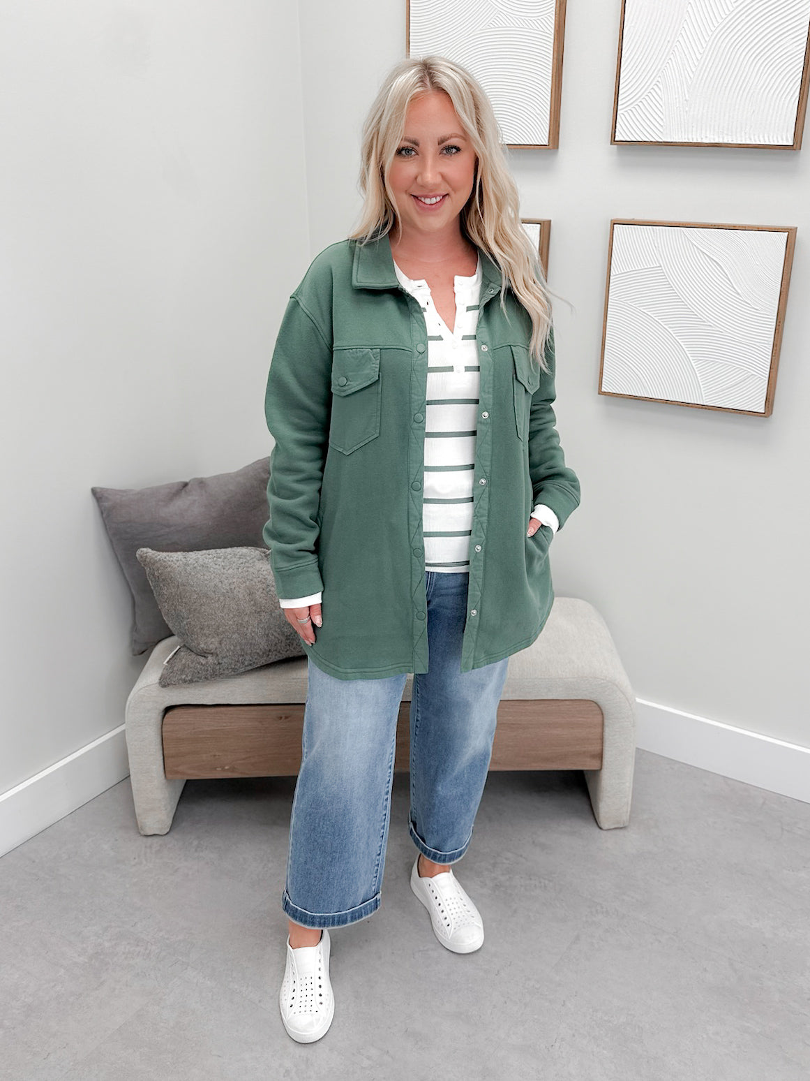 Essen Shacket in Green