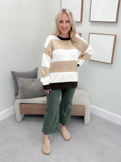 Scout Striped Sweater in Brown Mix