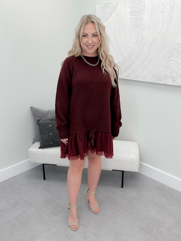 Pippa Sweater Dress in Sangria