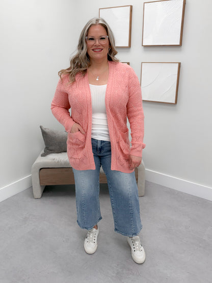 Astrid Knit Cardigan in Rose