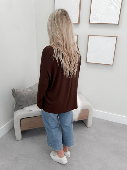 Shania Long Sleeve in Chocolate Brown
