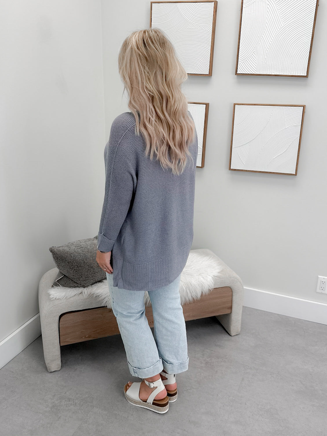 Reba Sweater in Steel Blue