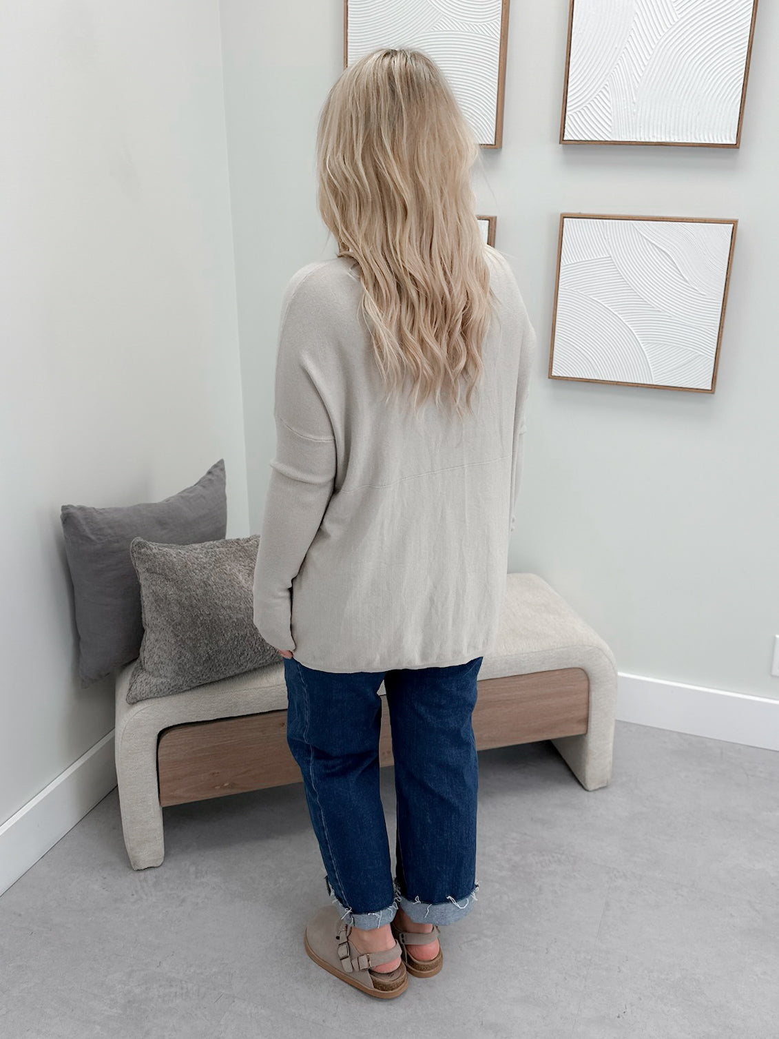 229 Pocket Sweater in Stone by Twenty Nine The Label