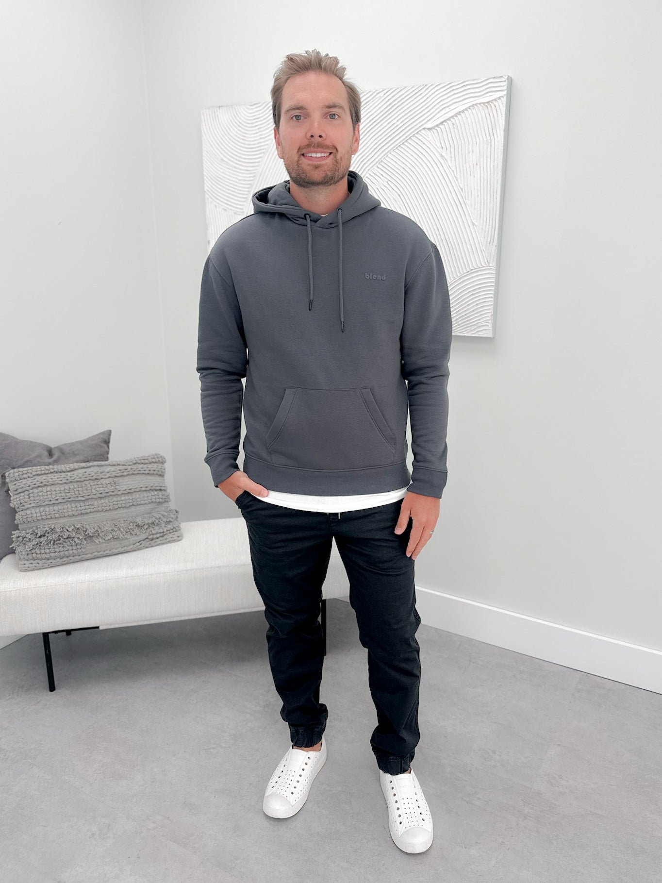 Callum Mens Hoodie in Iron