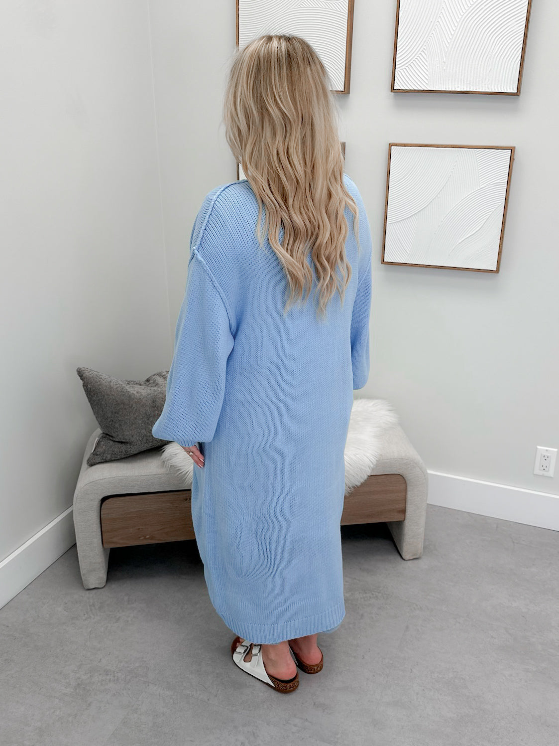 Brielle Long Cardigan in Blue