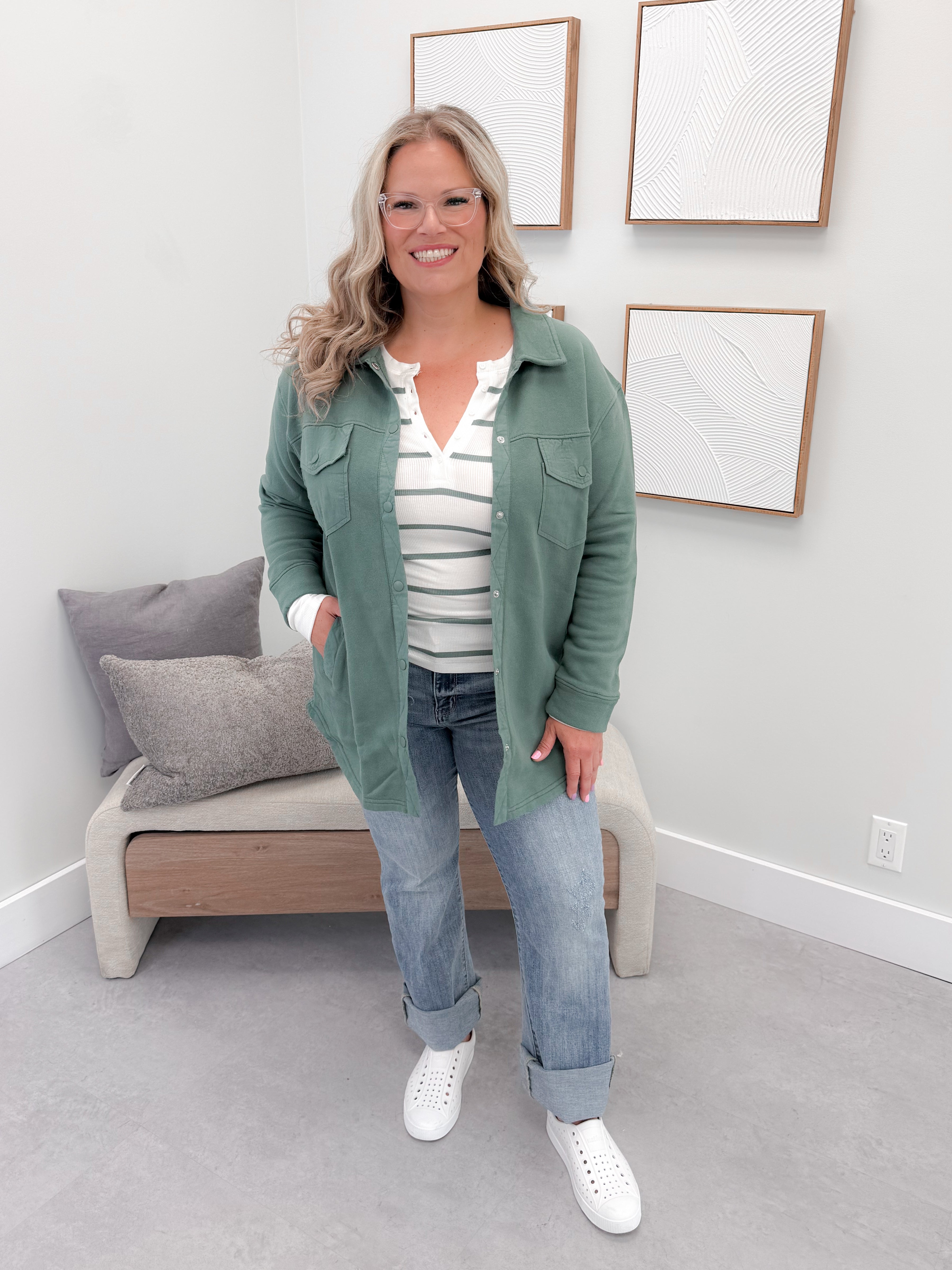 Essen Shacket in Green